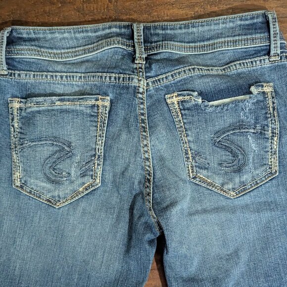 Silver Suki Jeans Ankle Slim Distressed 28 - Picture 7 of 12